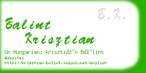 balint krisztian business card